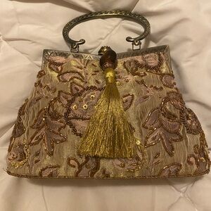 Vintage silk beaded bag
